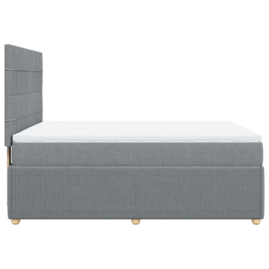 Boxspring met matras stof lichtgrijs 160x200 cm