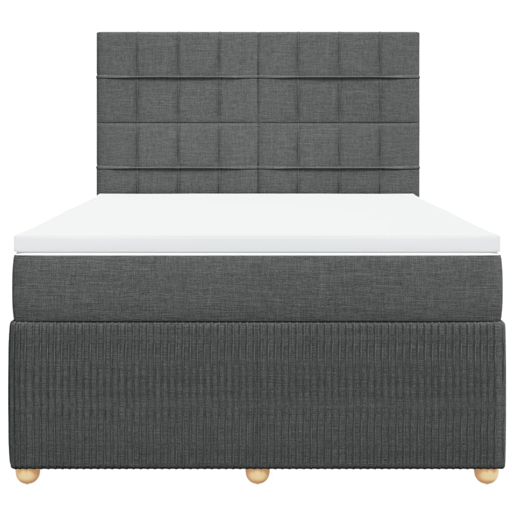 Boxspring met matras stof donkergrijs 160x200 cm