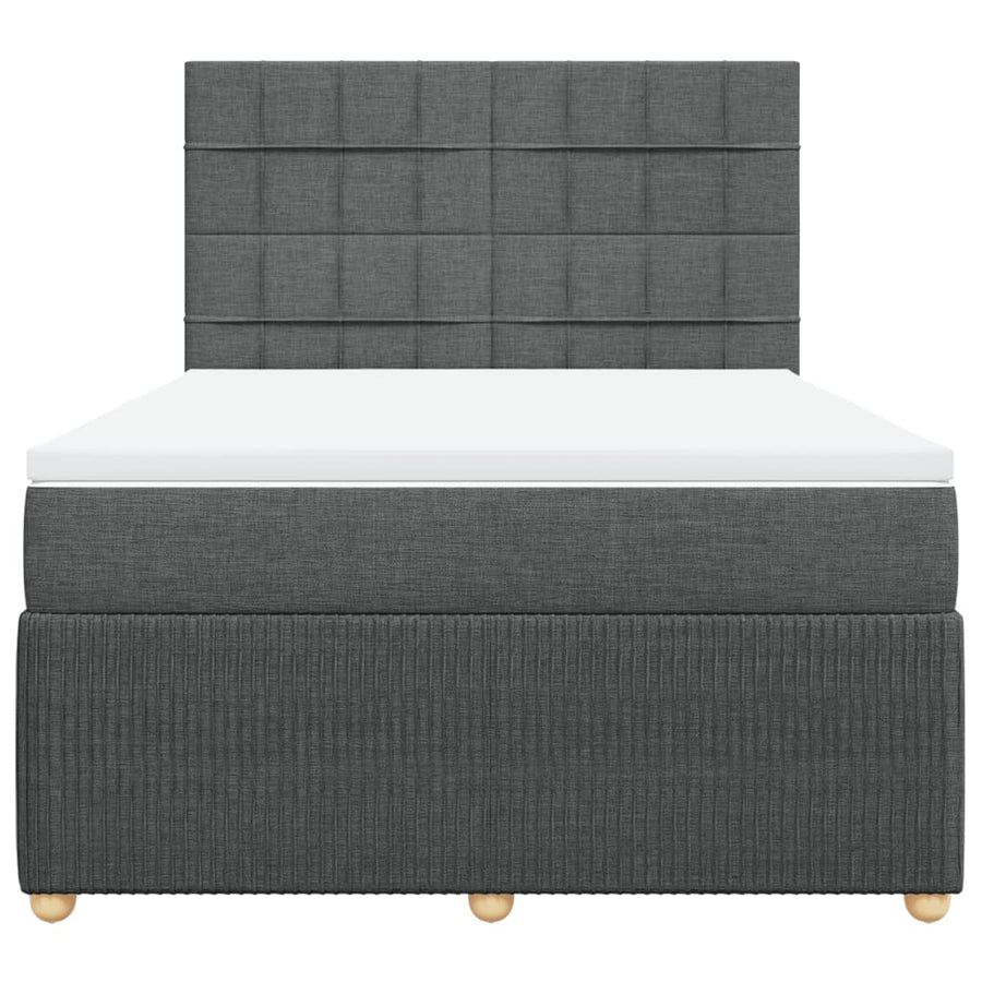 Boxspring met matras stof donkergrijs 160x200 cm