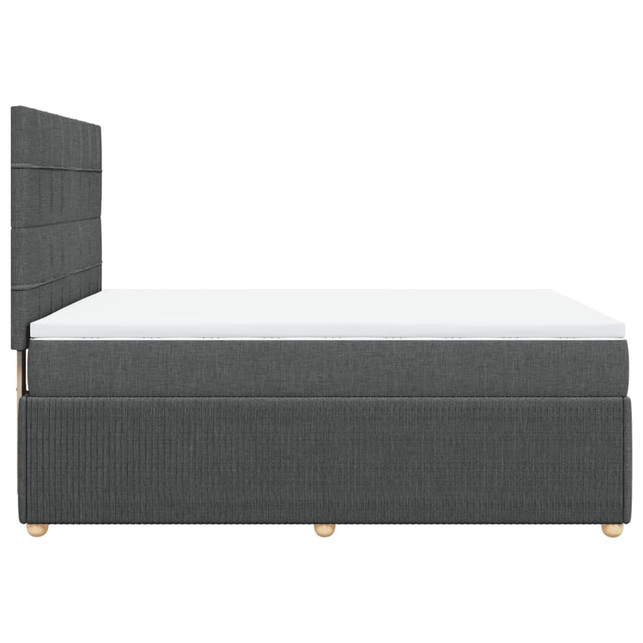 Boxspring met matras stof donkergrijs 160x200 cm