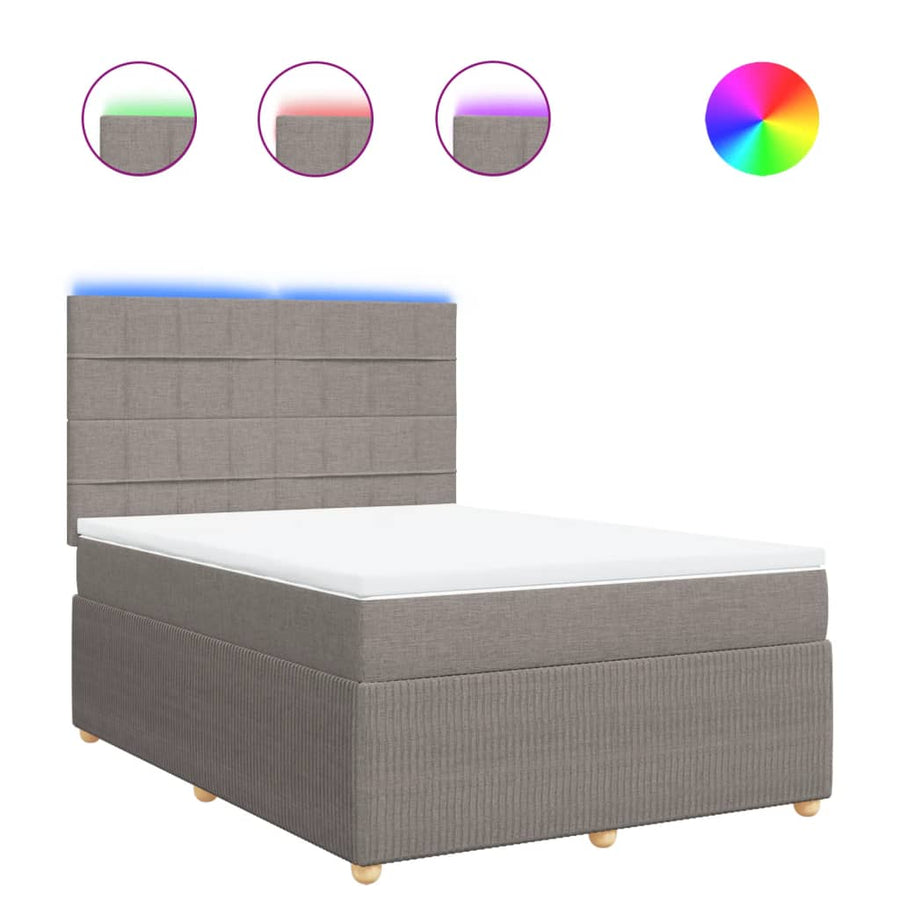Boxspring met matras stof taupe 160x200 cm