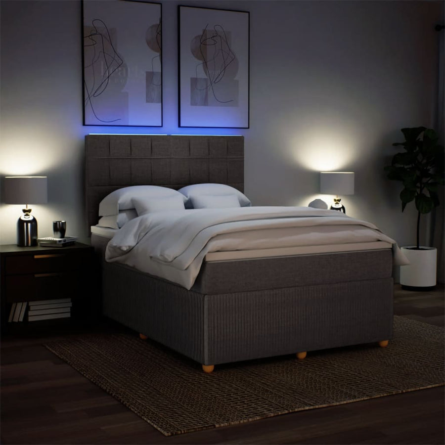 Boxspring met matras stof taupe 160x200 cm