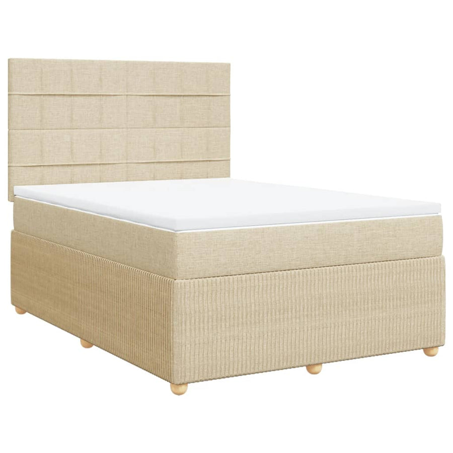 Boxspring met matras stof crèmekleurig 160x200 cm