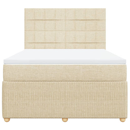Boxspring met matras stof crèmekleurig 160x200 cm