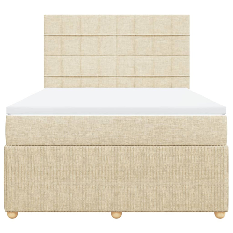 Boxspring met matras stof crèmekleurig 160x200 cm