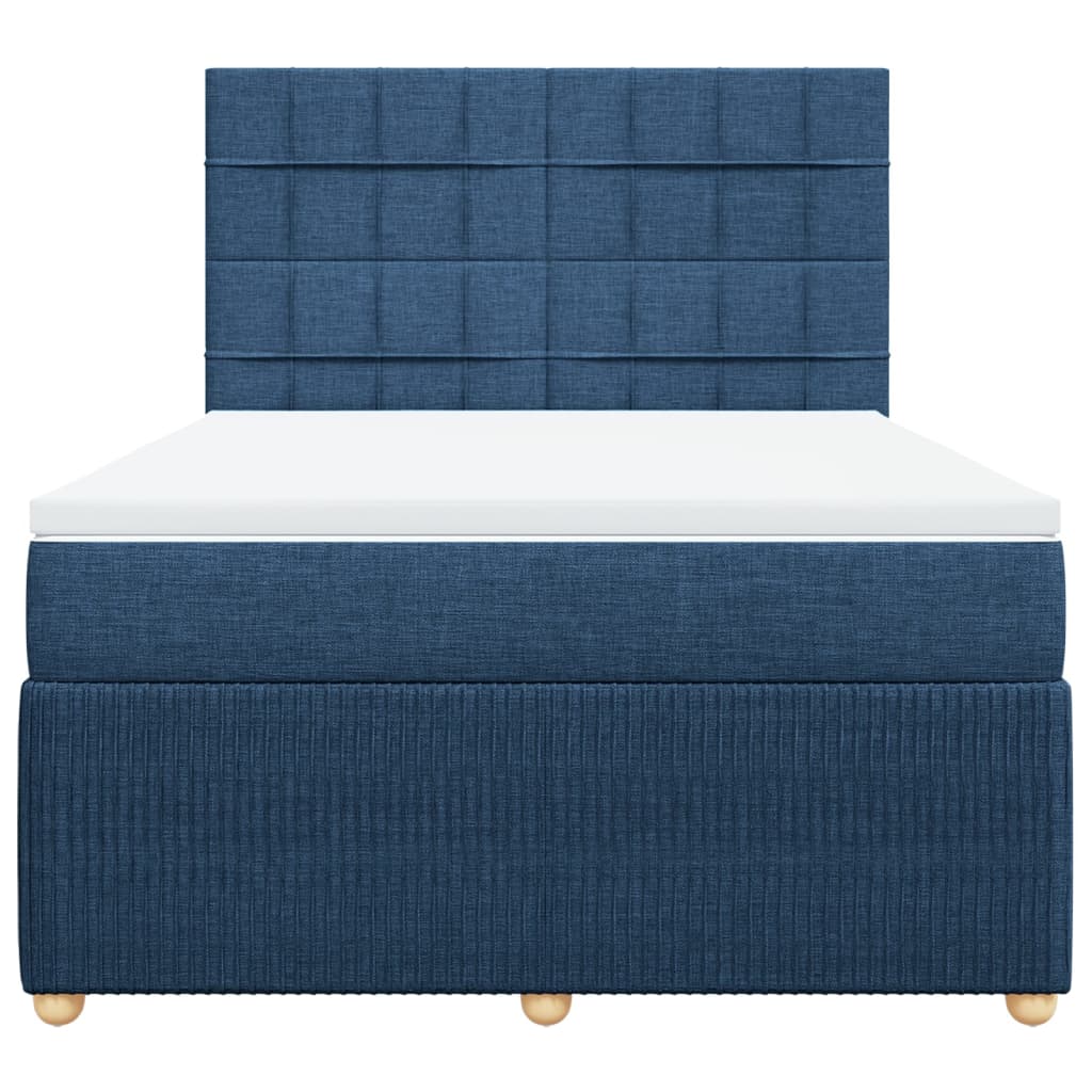 Boxspring met matras stof blauw 160x200 cm