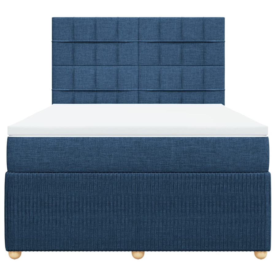 Boxspring met matras stof blauw 160x200 cm