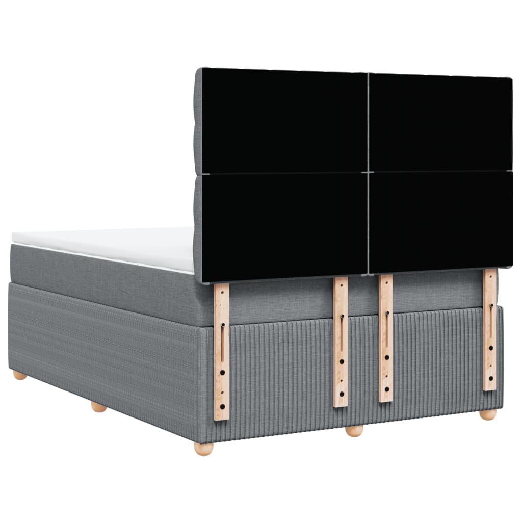 Boxspring met matras stof lichtgrijs 160x200 cm