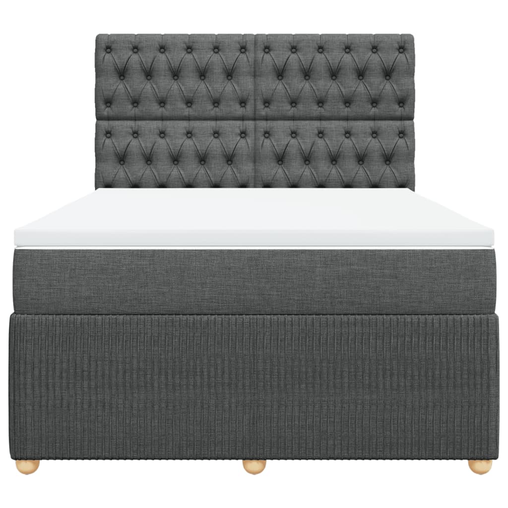 Boxspring met matras stof donkergrijs 160x200 cm