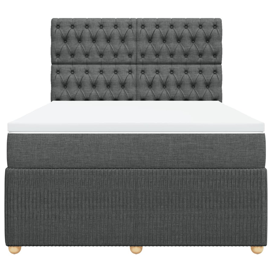Boxspring met matras stof donkergrijs 160x200 cm