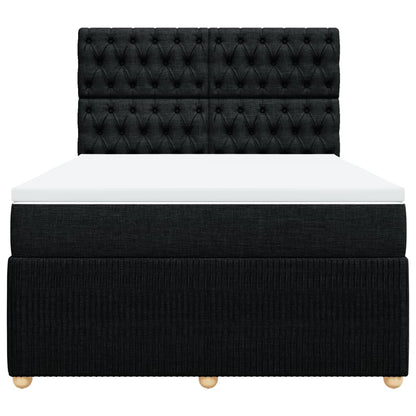 Boxspring met matras stof zwart 160x200 cm