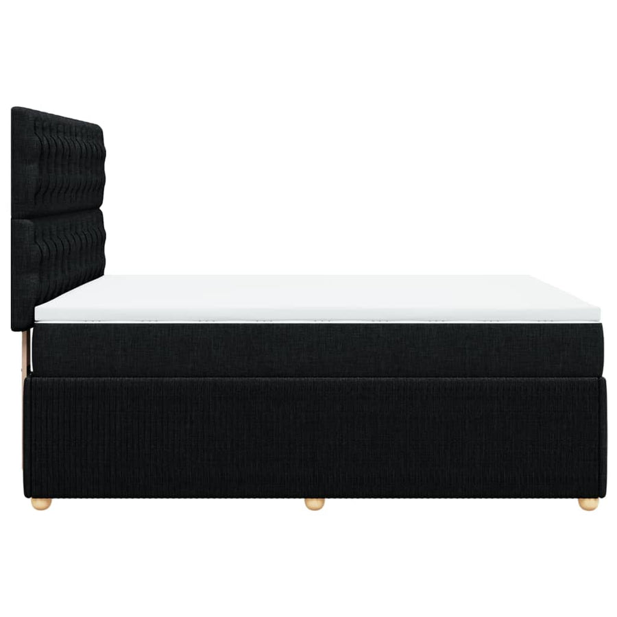 Boxspring met matras stof zwart 160x200 cm