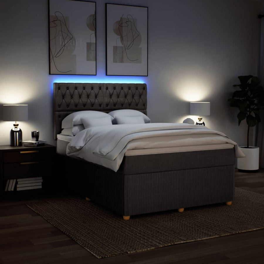 Boxspring met matras stof taupe 160x200 cm