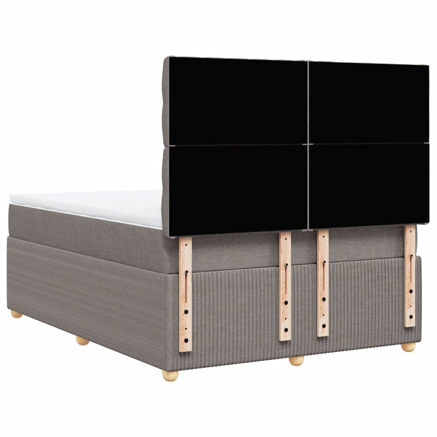 Boxspring met matras stof taupe 160x200 cm