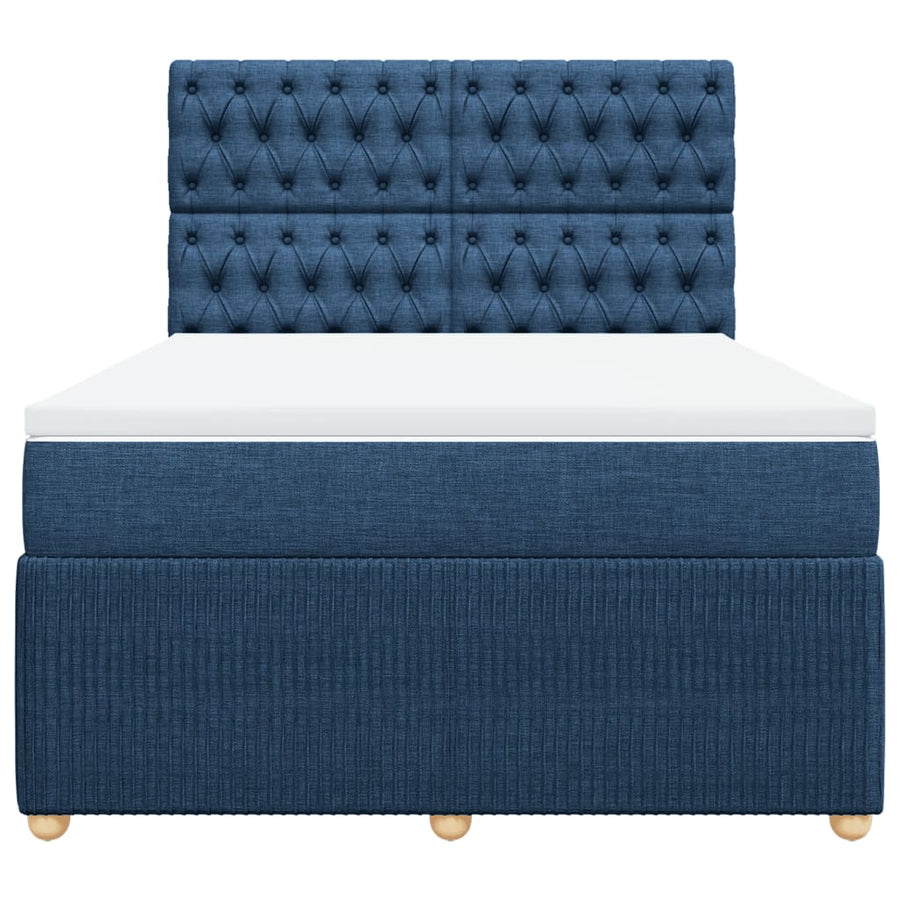 Boxspring met matras stof blauw 160x200 cm