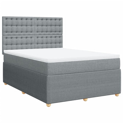 Boxspring met matras stof lichtgrijs 160x200 cm