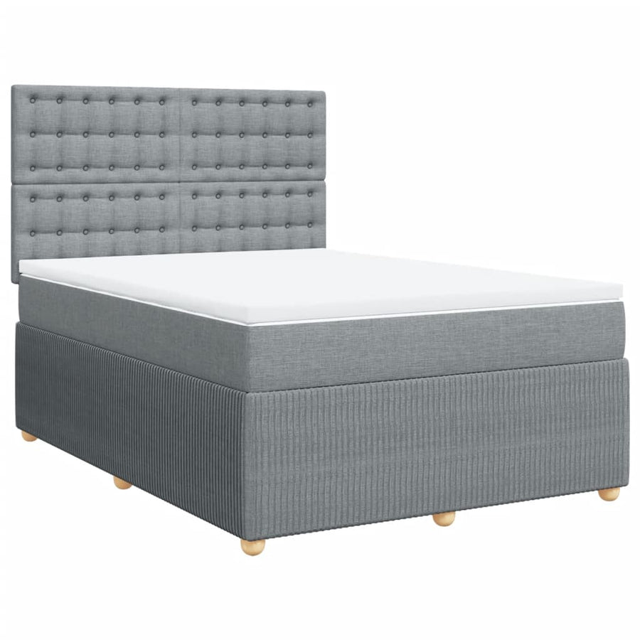 Boxspring met matras stof lichtgrijs 160x200 cm