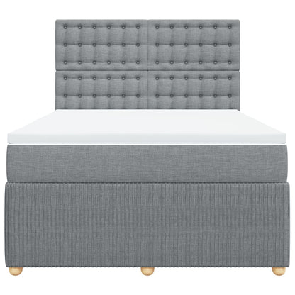 Boxspring met matras stof lichtgrijs 160x200 cm