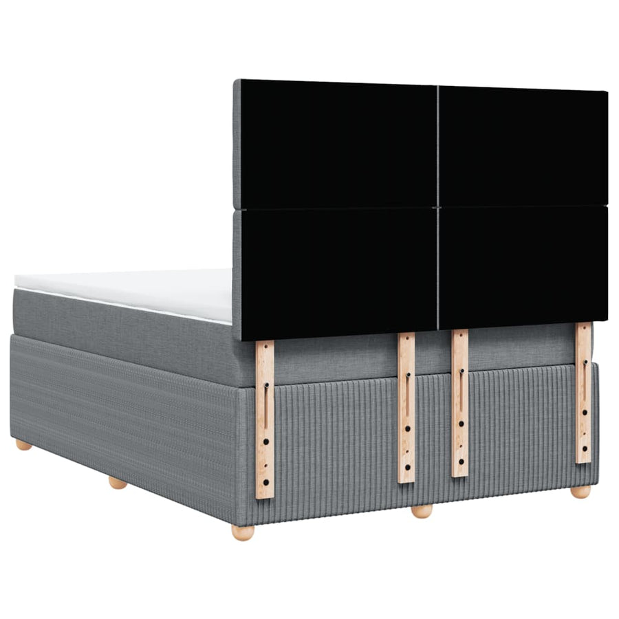 Boxspring met matras stof lichtgrijs 160x200 cm
