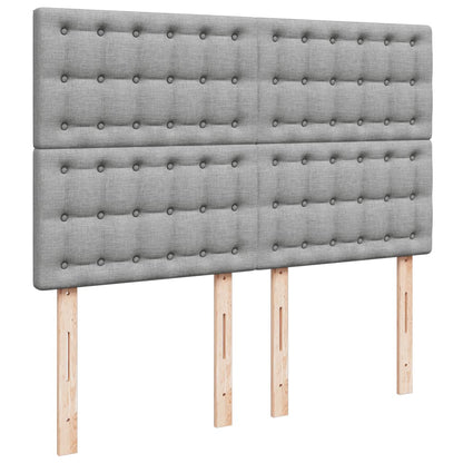 Boxspring met matras stof lichtgrijs 160x200 cm