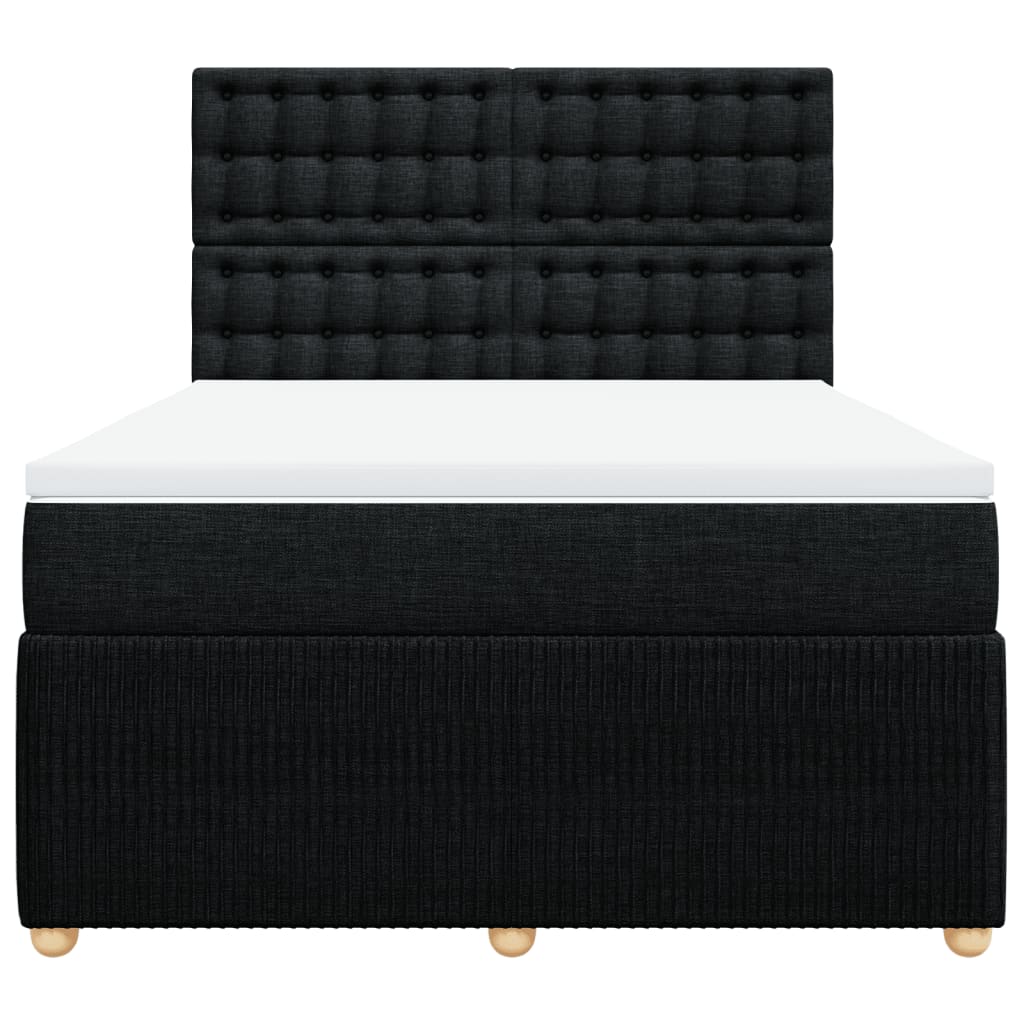 Boxspring met matras stof zwart 160x200 cm