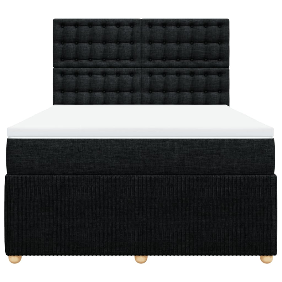Boxspring met matras stof zwart 160x200 cm