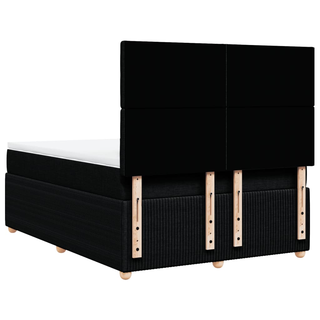 Boxspring met matras stof zwart 160x200 cm