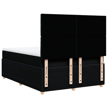 Boxspring met matras stof zwart 160x200 cm