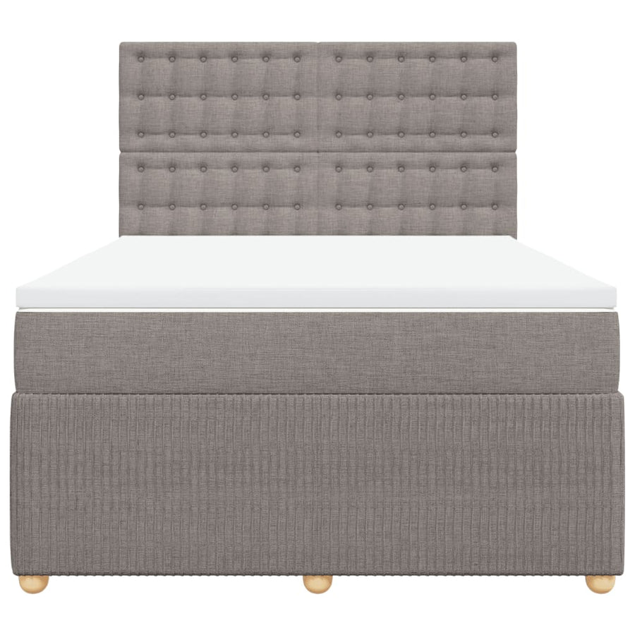 Boxspring met matras stof taupe 160x200 cm