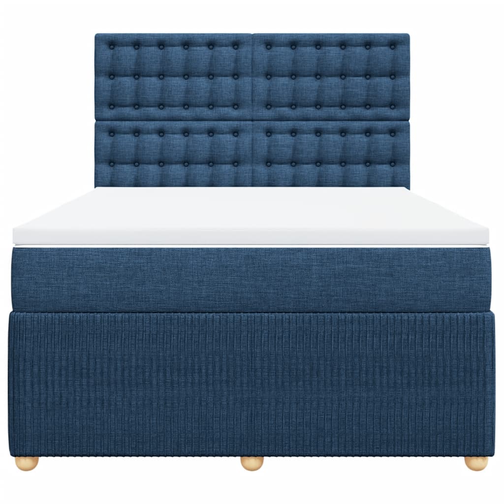 Boxspring met matras stof blauw 160x200 cm