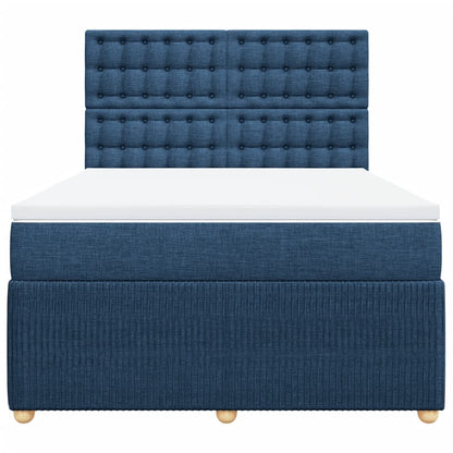 Boxspring met matras stof blauw 160x200 cm