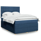 Boxspring met matras stof blauw 160x200 cm