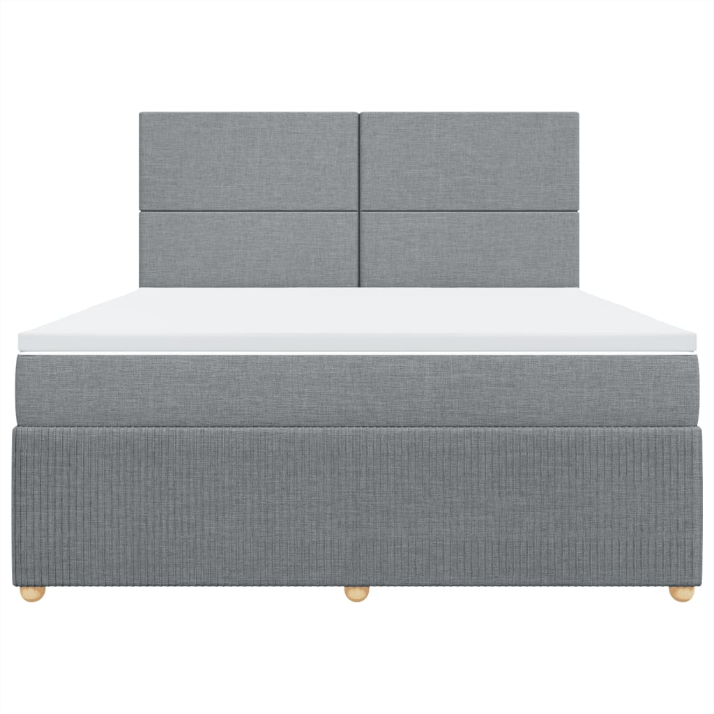 Boxspring met matras stof lichtgrijs 180x200 cm