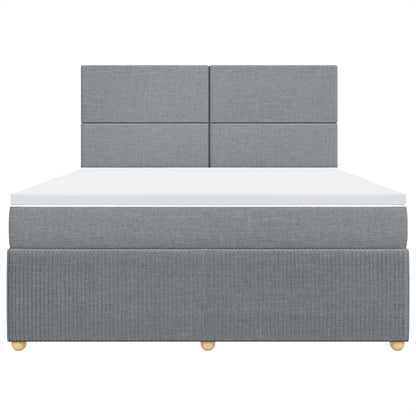 Boxspring met matras stof lichtgrijs 180x200 cm