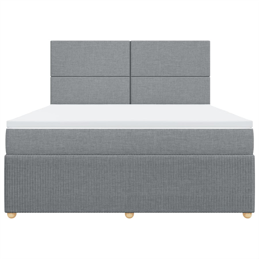 Boxspring met matras stof lichtgrijs 180x200 cm