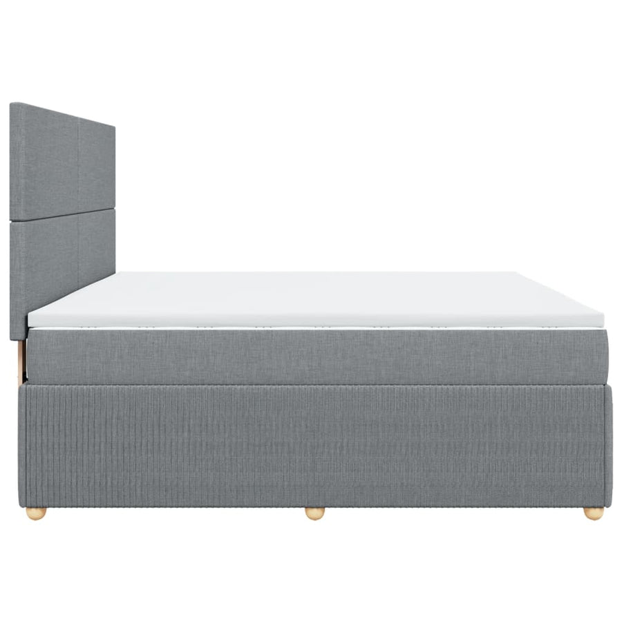 Boxspring met matras stof lichtgrijs 180x200 cm