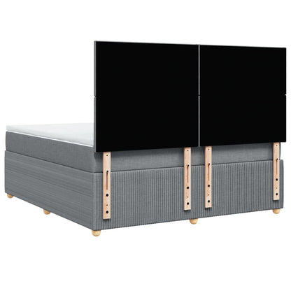 Boxspring met matras stof lichtgrijs 180x200 cm