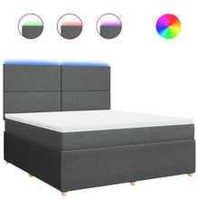 Boxspring met matras stof donkergrijs 180x200 cm