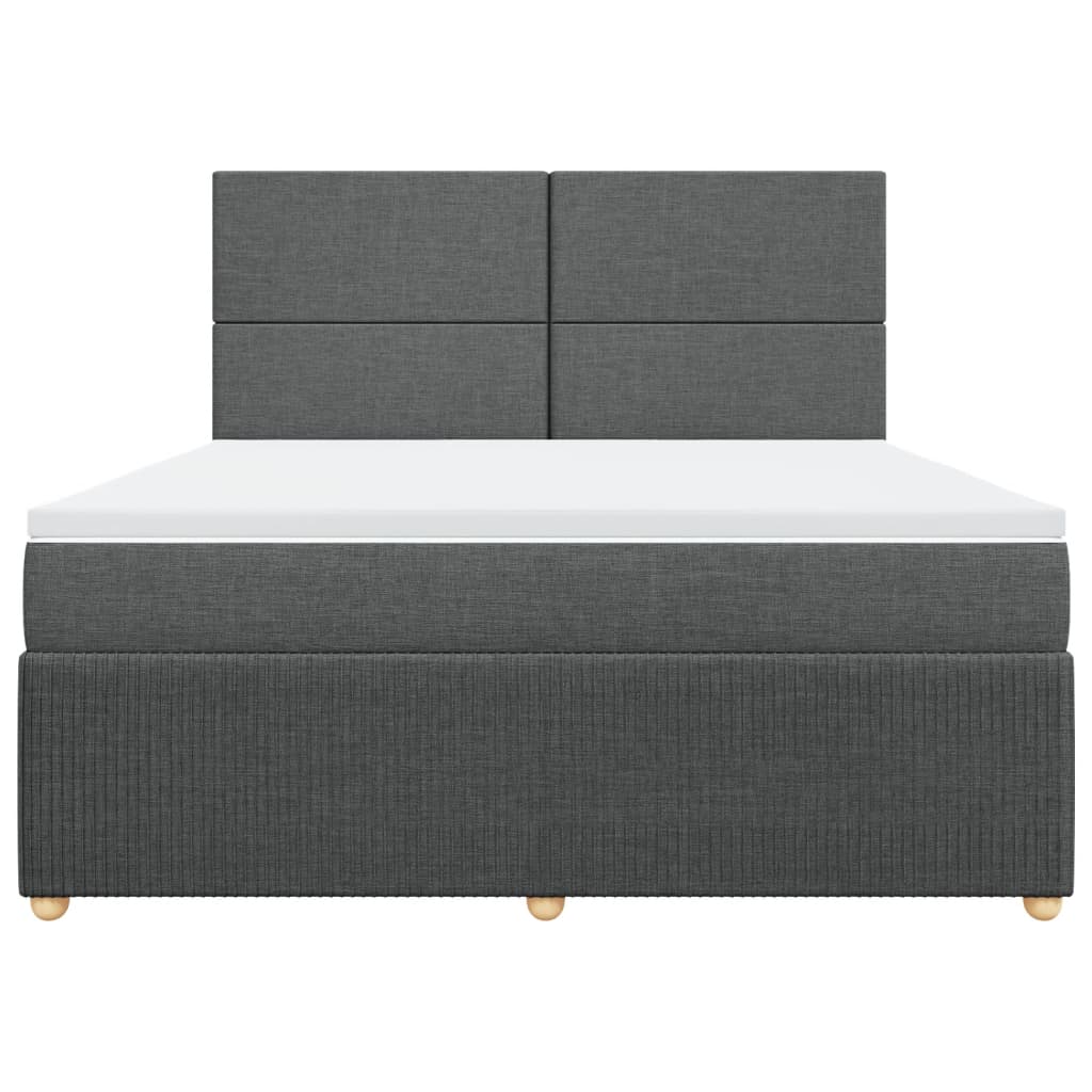 Boxspring met matras stof donkergrijs 180x200 cm
