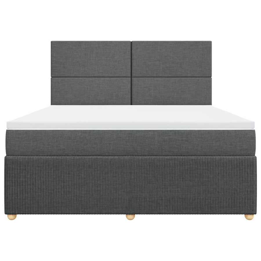 Boxspring met matras stof donkergrijs 180x200 cm