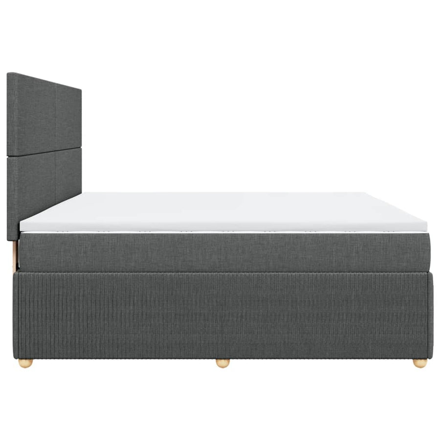 Boxspring met matras stof donkergrijs 180x200 cm