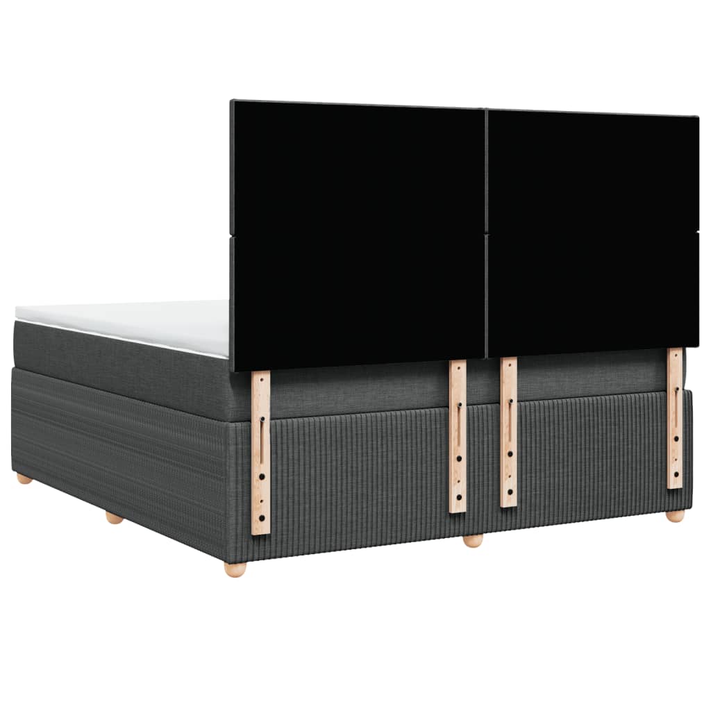 Boxspring met matras stof donkergrijs 180x200 cm