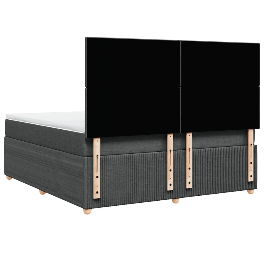 Boxspring met matras stof donkergrijs 180x200 cm