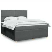 Boxspring met matras 180x200 cm donkergrijs