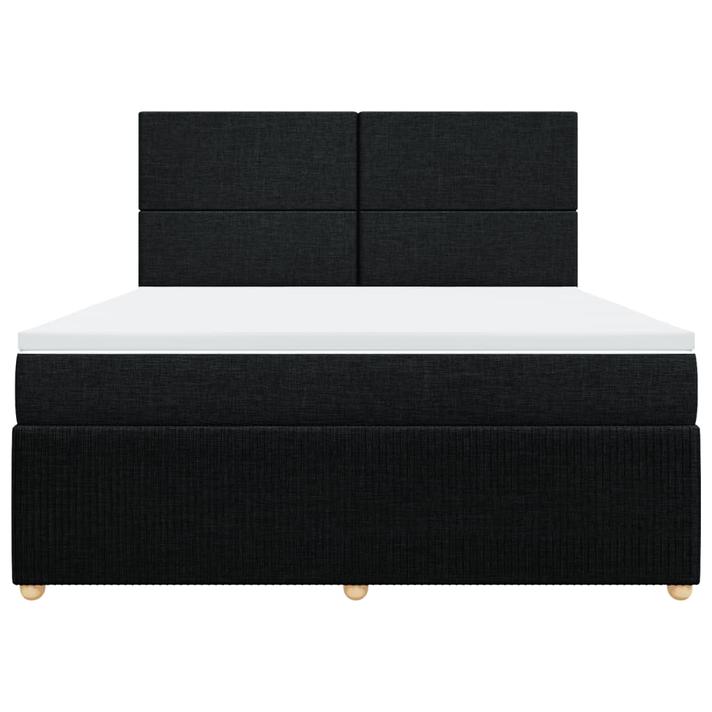 Boxspring met matras stof zwart 180x200 cm
