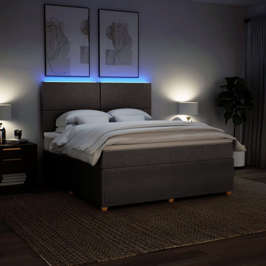 Boxspring met matras stof taupe 180x200 cm