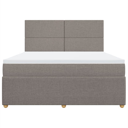 Boxspring met matras stof taupe 180x200 cm
