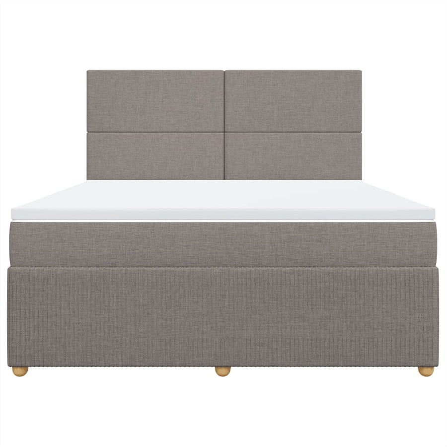 Boxspring met matras stof taupe 180x200 cm