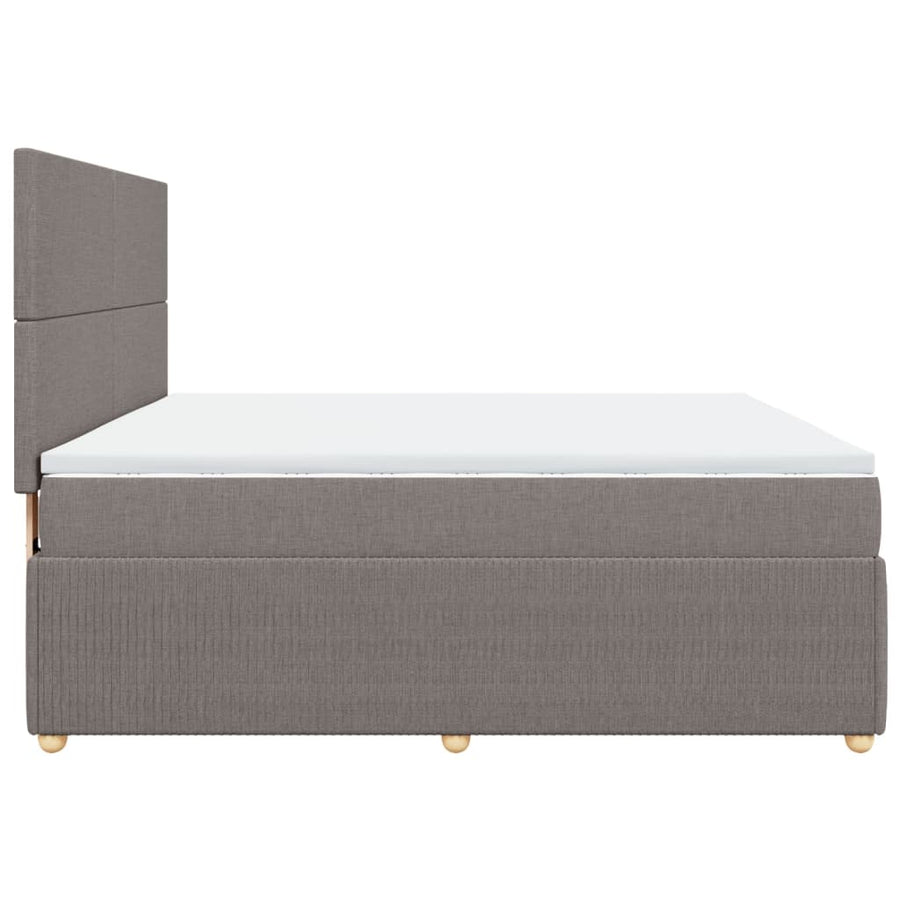 Boxspring met matras stof taupe 180x200 cm
