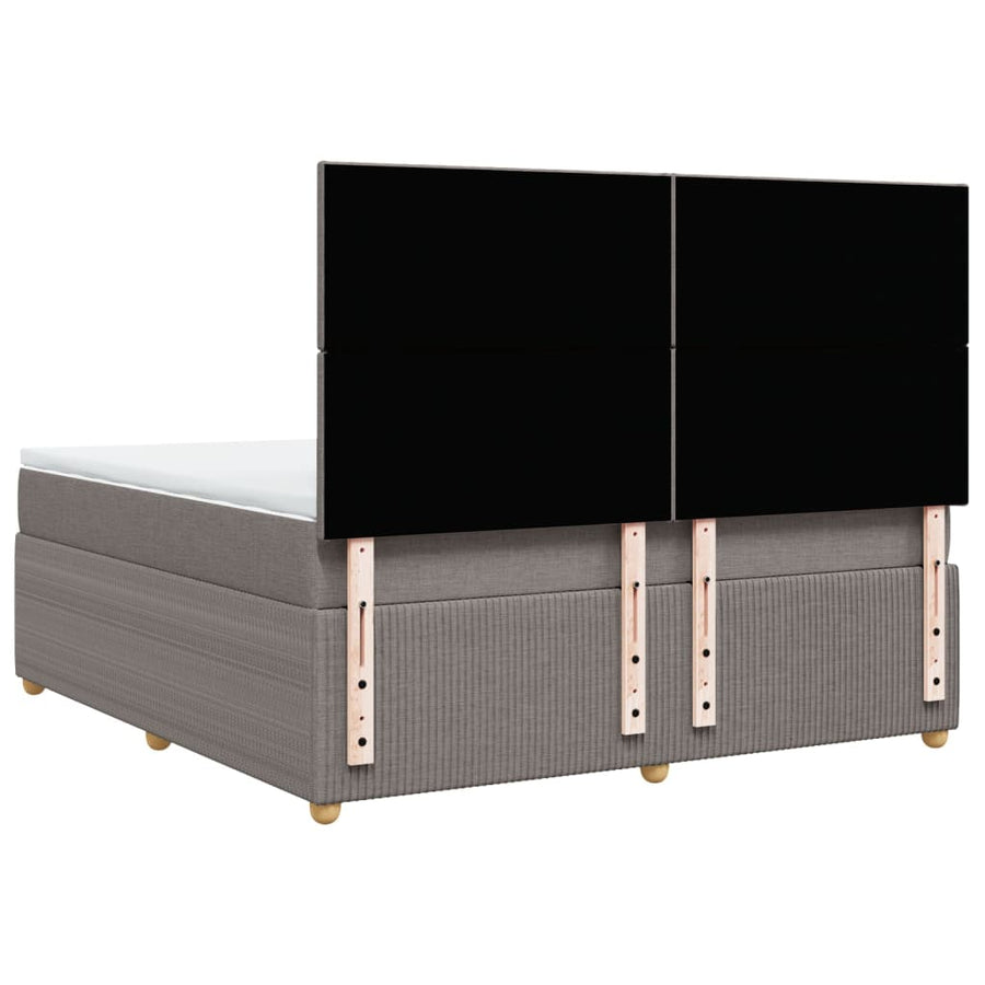 Boxspring met matras stof taupe 180x200 cm